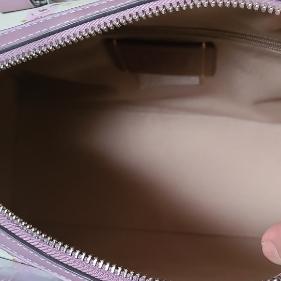 Coach White and Purple Floral Satchel - Picture 4 of 5